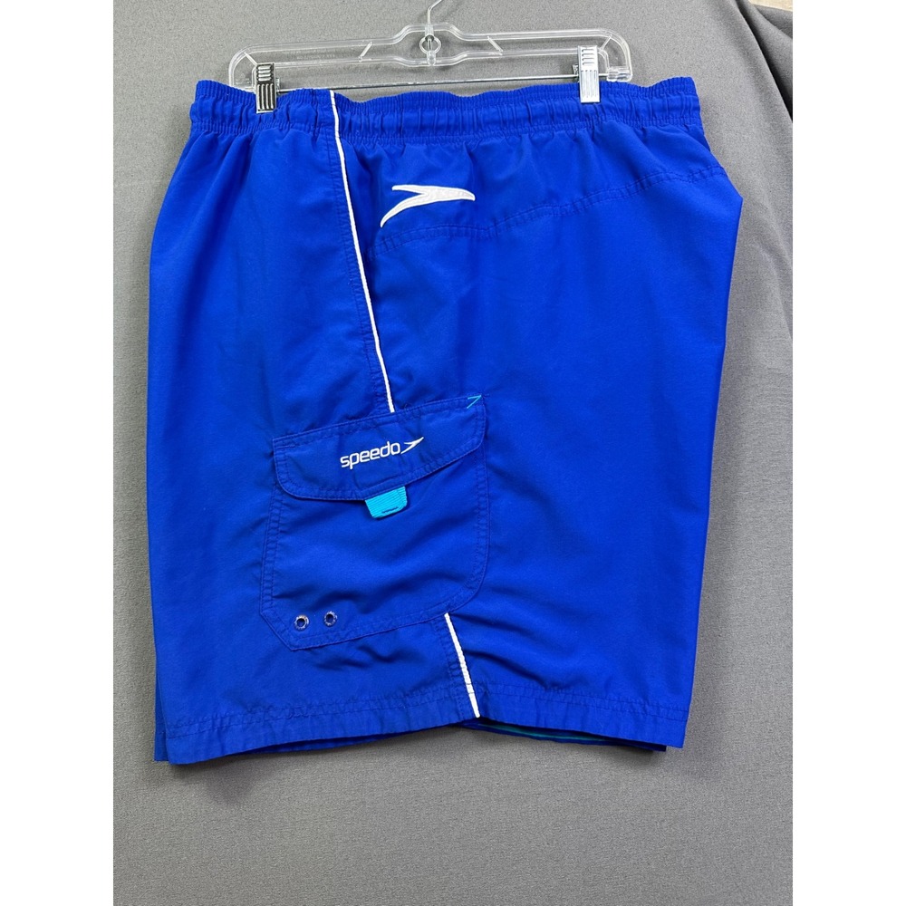 Speedo Mens Swim Trunks Royal Blue Mesh Lined‎ Cargo Pocket Board Shorts XXL